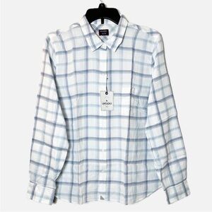 2/$30 NWT UNTUCKit Melini Button Front Shirt Size 18 Blue White Plaid #A1098